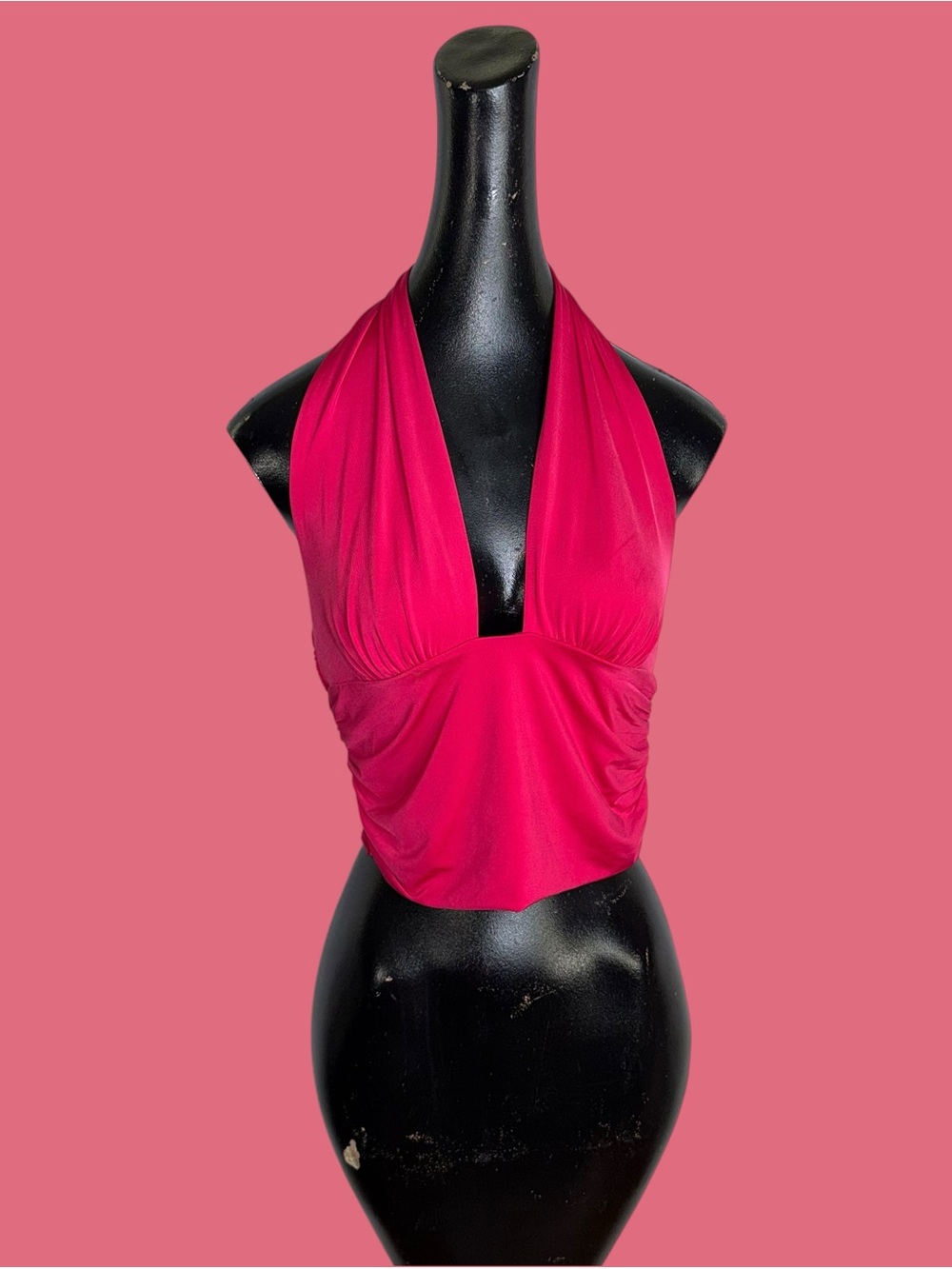 NWT Express hot pink Body Contour cropped halter top - Picture 10 of 16